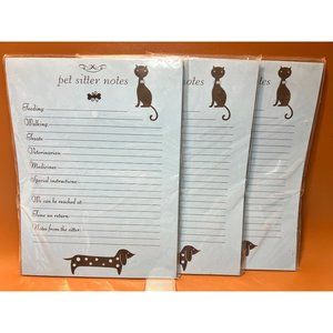 Pet Sitter Note Pads Set of 3 New in Package Dog Walkers Magnetic Blue Gift